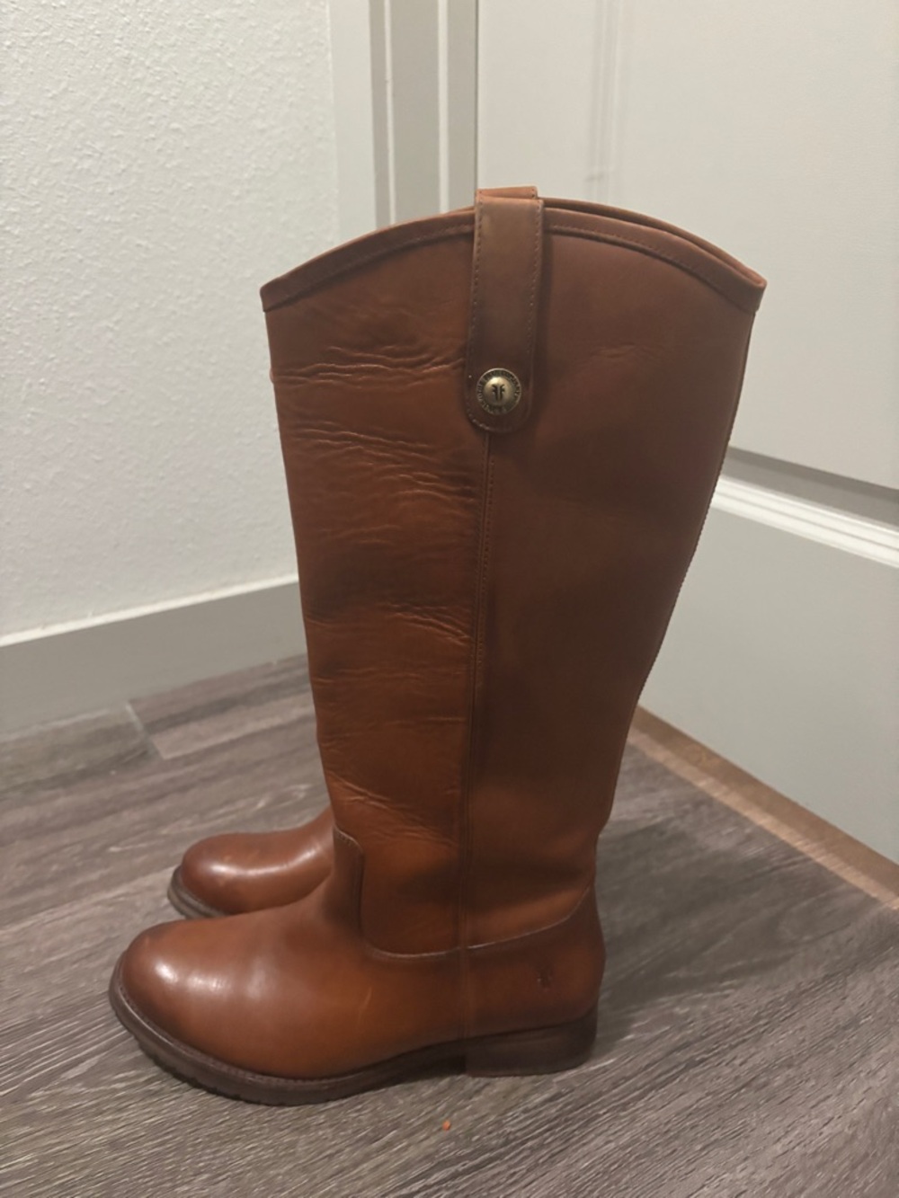 FRYE AND CO. Tall Leather Riding Boots - Cognac Brown - Picture 2 of 3